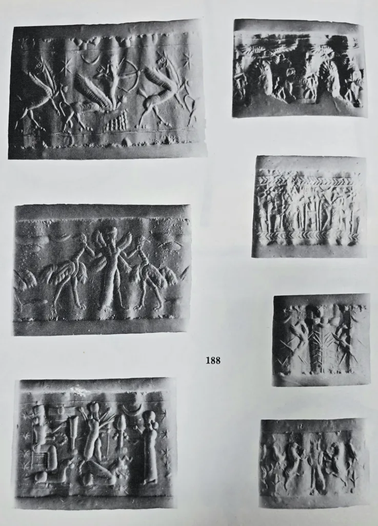Cylinder seals cut in various stone, datable to Assyrian, Chaldaean period.