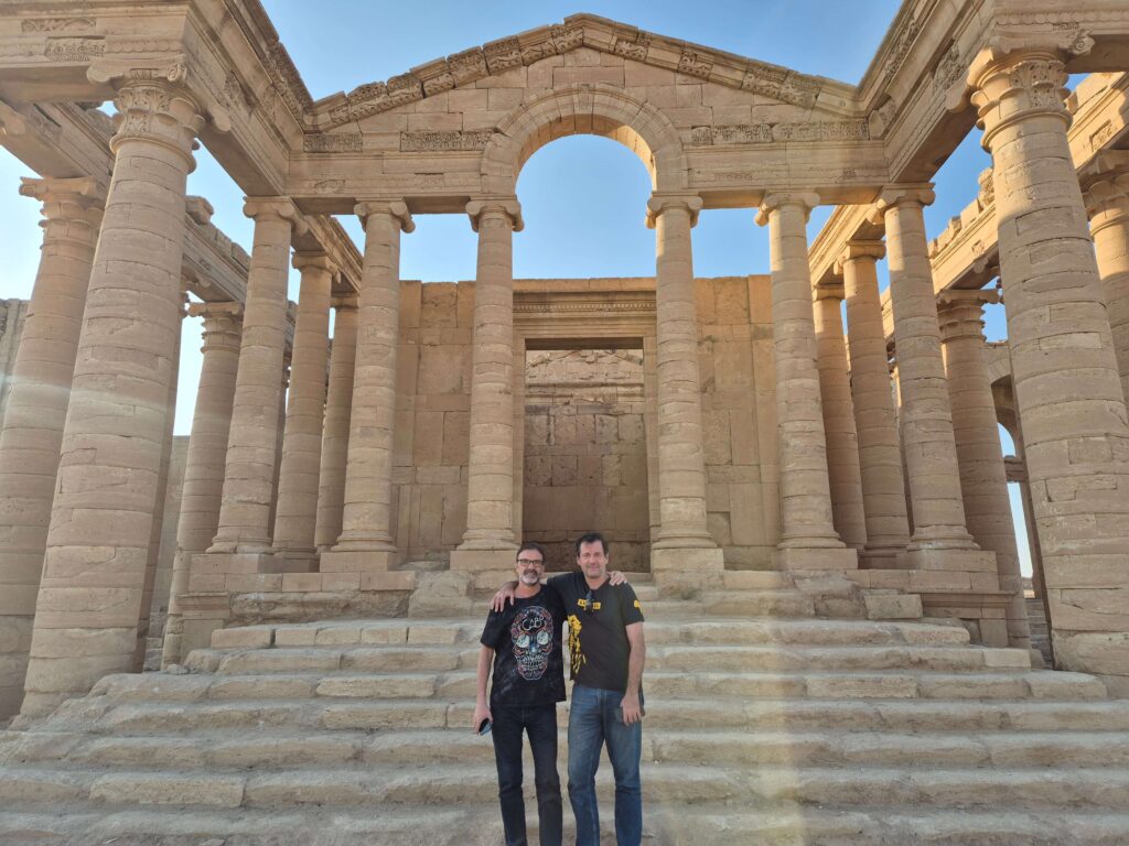 Travelers visiting Hatra ruins during private tours to Iraq