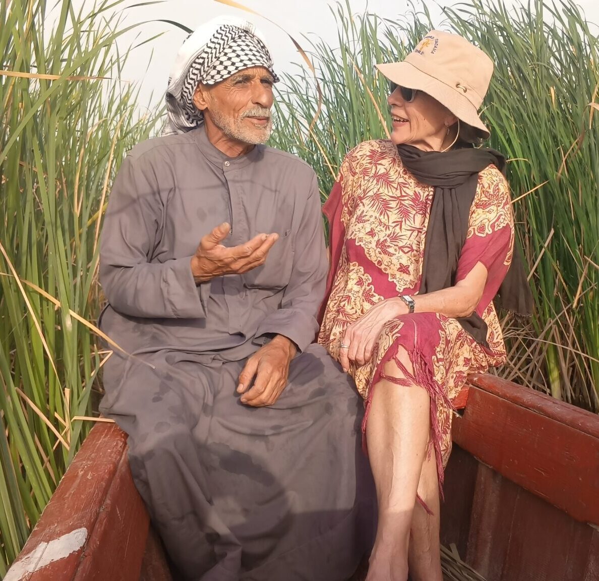 A local Marsh Arab in the Mesopotamian Marshes of southern Iraq, showcasing traditional life, reed houses, and the unique cultural heritage of the Iraqi marshlands.