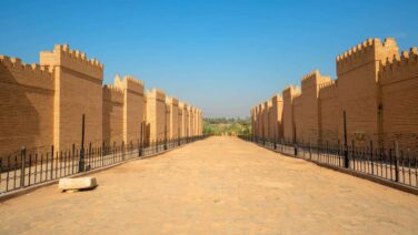 View of the ancient city of Babylon in Iraq, showcasing archaeological ruins from the Babylonian civilization on the 4-Day Iraq Heritage Discovery Tour.