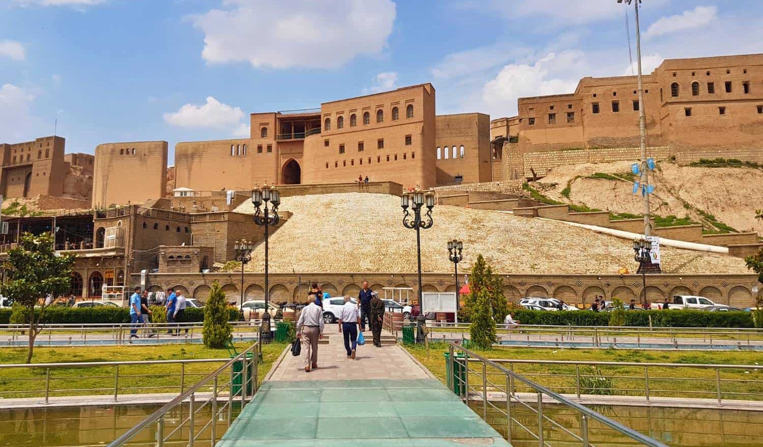 Erbil Citadel in Kurdistan, Iraq, a UNESCO World Heritage Site and one of the oldest continuously inhabited settlements in the world, featuring historic buildings, traditional architecture, ancient walls, and panoramic views that showcase the rich history and cultural heritage of Erbil and northern Iraq